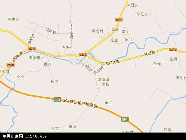 中国广东省江门市鹤山市龙口镇地图(卫星地图)图片
