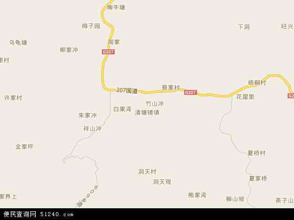 中国湖南省益阳市安化县清塘铺镇地图(卫星地图)图片