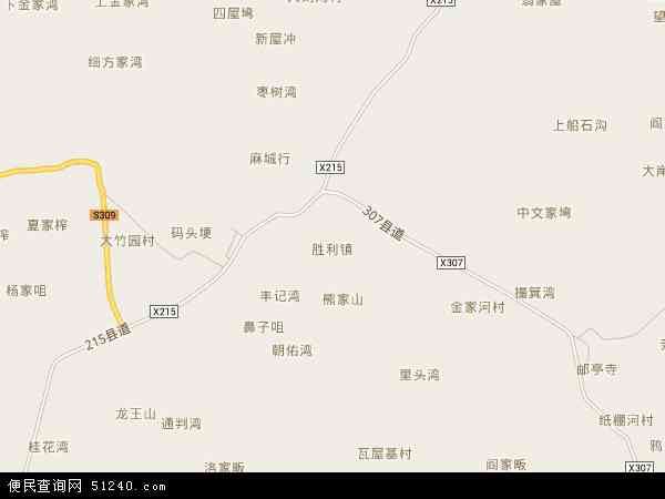 中国湖北省黄冈市罗田县胜利镇地图(卫星地图)图片