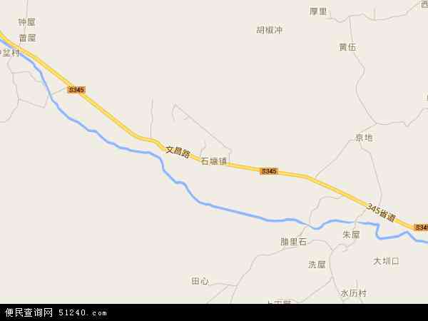 中国广东省韶关市仁化县石塘镇地图(卫星地图)图片