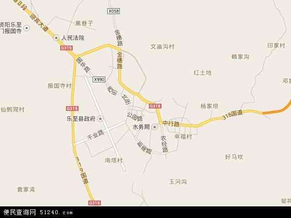 中国四川省资阳市乐至县天池镇地图(卫星地图)图片