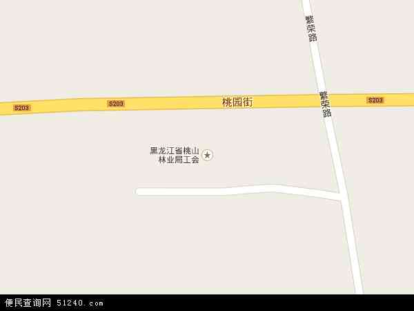 中国黑龙江省伊春市铁力市桃山林业局地图(卫星地图)图片