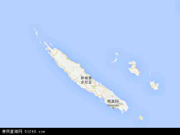 新喀里多尼亚地图 - 新喀里多尼亚卫星地图 - 新