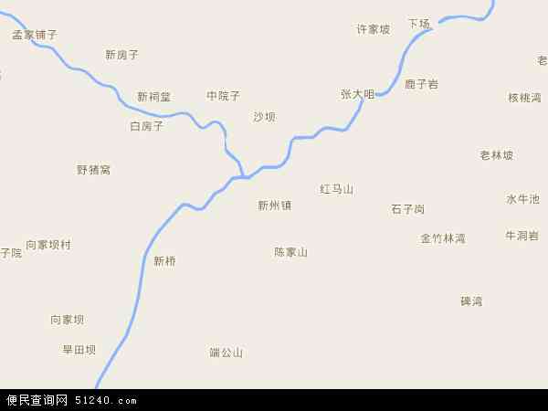 中国贵州省遵义市正安县新州镇地图(卫星地图)图片