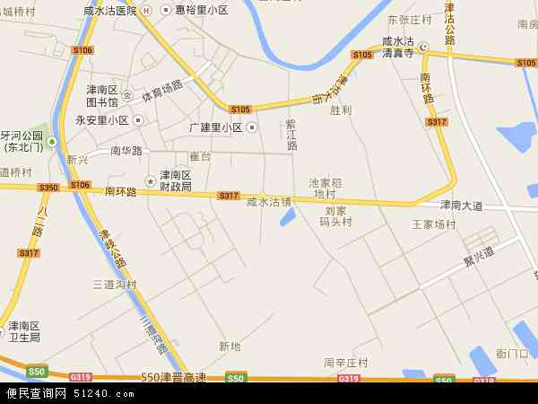 天津市津南区咸水沽镇地图(地图)