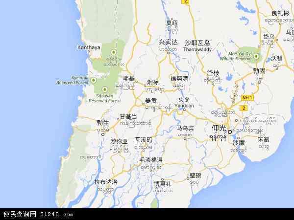 缅甸伊洛瓦底省地图(卫星地图)