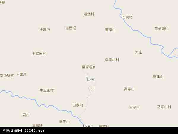 中国山西省吕梁市石楼县曹家垣乡地图(卫星地图)图片