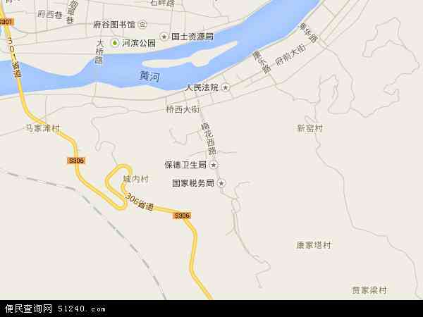 中国山西省忻州市保德县东关镇地图(卫星地图)图片