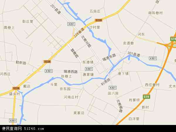 中国江苏省无锡市锡山区东港镇地图(卫星地图)图片