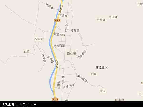 中国陕西省榆林市横山县横山镇地图(卫星地图)图片