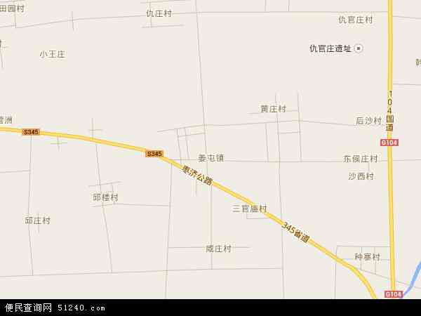 中国山东省枣庄市滕州市姜屯镇地图(卫星地图)图片