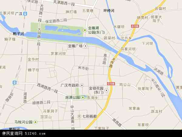 中国四川省德阳市广汉市雒城镇地图(卫星地图)图片