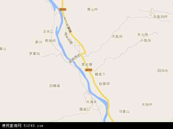 中国四川省雅安市宝兴县灵关镇地图(卫星地图)图片