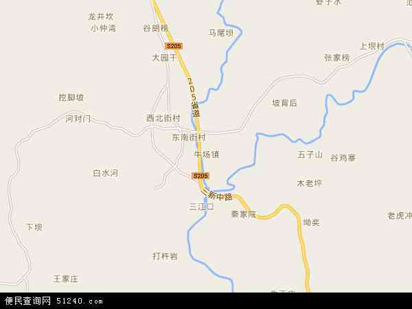 中国贵州省黔南布依族苗族自治州福泉市牛场镇地图(卫星地图)