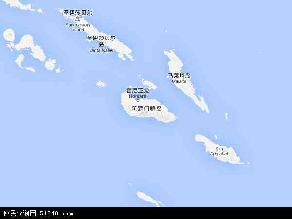 所罗门群岛地图 - 所罗门群岛卫星地图 - 所罗门