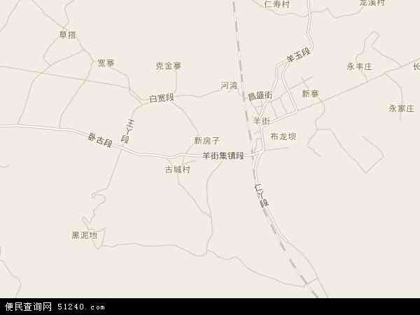 中国云南省红河哈尼族彝族自治州开远市羊街乡地图(卫星地图)图片