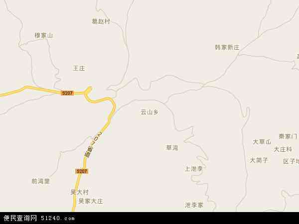 中国甘肃省天水市秦安县云山乡地图(卫星地图)图片