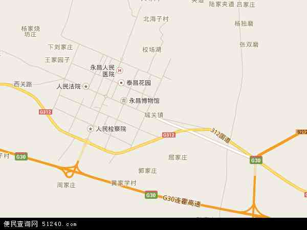 中国甘肃省金昌市永昌县城关镇地图(卫星地图)图片