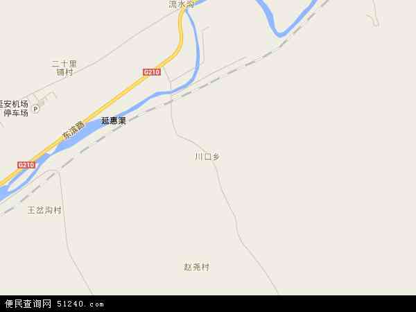 中国陕西省延安市宝塔区川口乡地图(卫星地图)图片