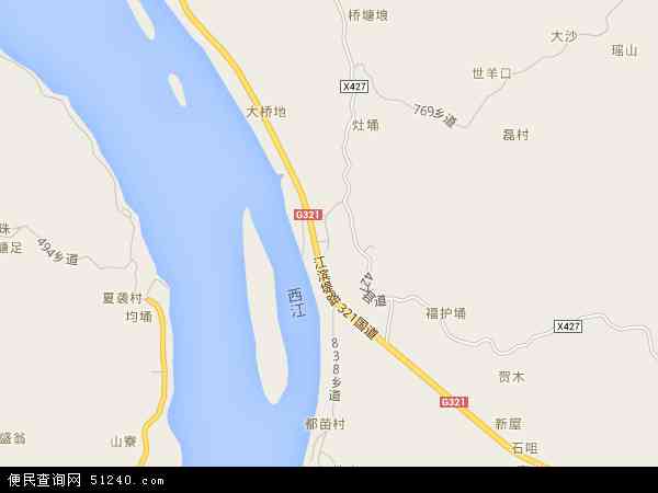 中国广东省肇庆市封开县长岗镇地图(卫星地图