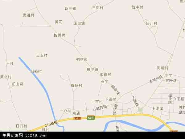 中国浙江省金华市浦江县黄宅镇地图(卫星地图)图片