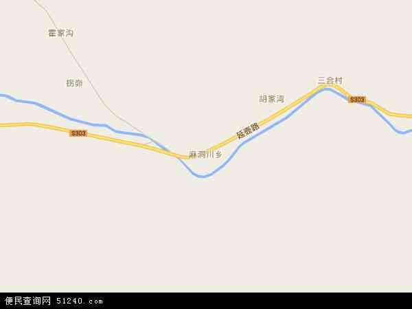 中国陕西省延安市宝塔区麻洞川乡地图(卫星地图)图片