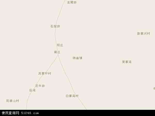 中国陕西省榆林市子洲县砖庙镇地图(卫星地图)图片