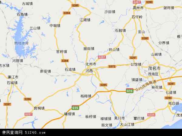 中国广东省茂名市化州市红阳农场地图(卫星地