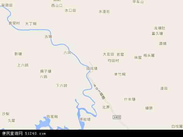 中国广西壮族自治区玉林市博白县双凤镇地图(