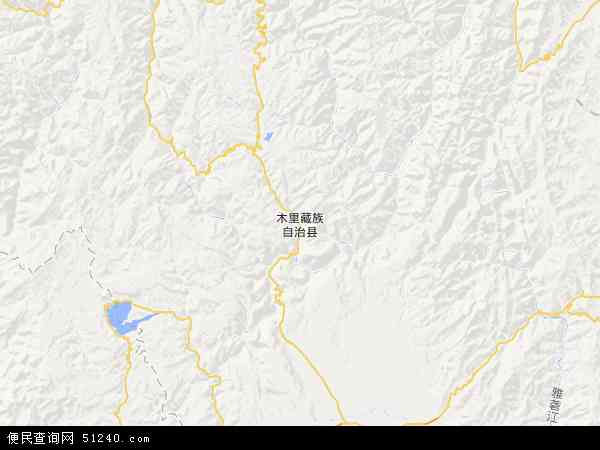 中国四川省凉山彝族自治州木里藏族自治县地图(卫星地图)图片