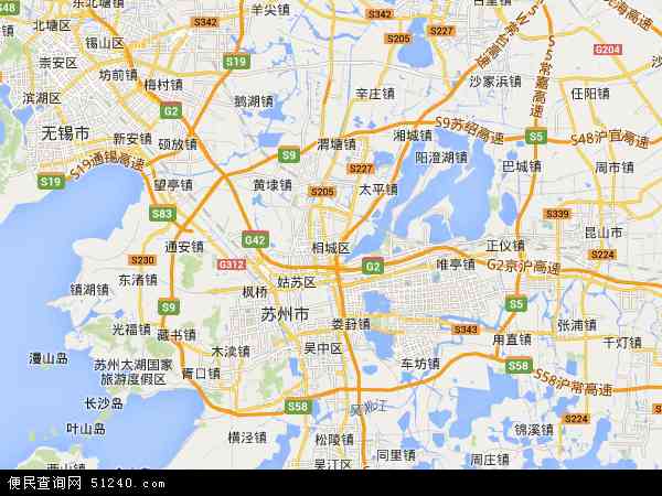 中国江苏省苏州市相城区苏州高铁新城地图(卫星地图)