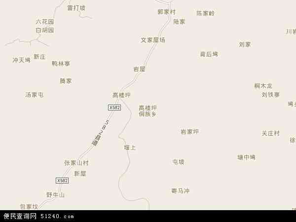 中国贵州省铜仁市万山区高楼坪侗族乡地图(卫星地图)图片