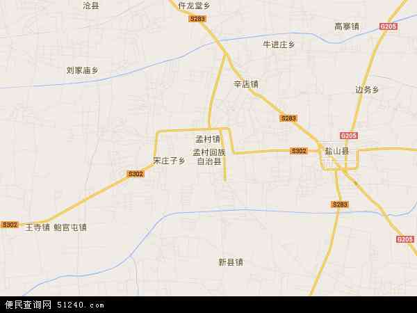 中国河北省沧州市孟村回族自治县地图(卫星地