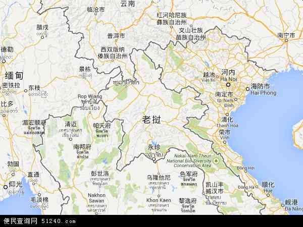 老挝赛宋本行政特区地图(卫星地图)