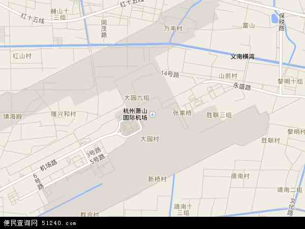 萧山空港经济区地图 - 萧山空港经济区卫星地图