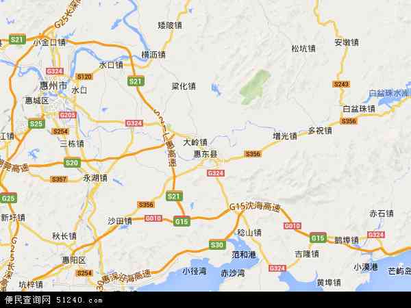 市惠东县广东省惠州市国营惠东梁化林场地图(