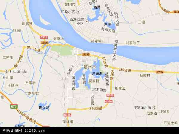 湖北省鄂州市地图(地图)