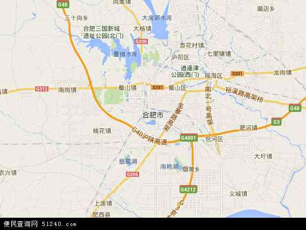 中国安徽省合肥市地图(卫星地图)