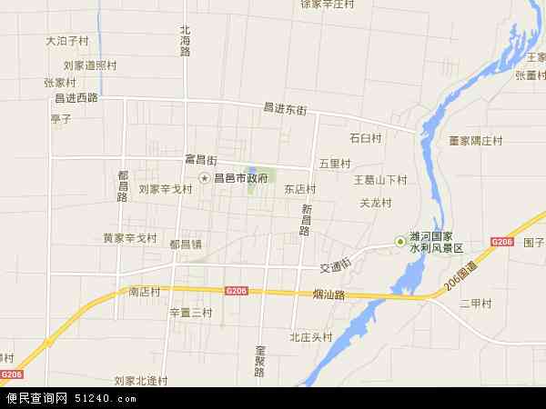中国山东省潍坊市昌邑市奎聚地图(卫星地图)图片