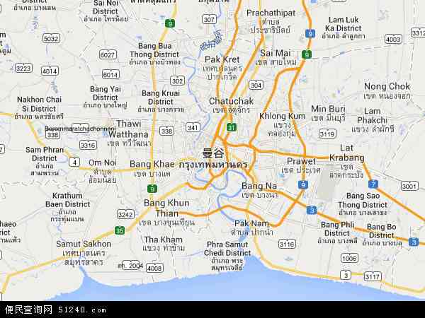 曼谷地图 - 曼谷卫星地图 - 曼谷高清航拍地图 - 曼谷高清卫星地图 - 曼谷2016年卫星地图 - 泰国曼谷地图