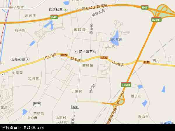 中国江苏省南京市江宁区麒麟地图(卫星地图)