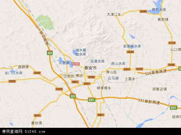 中国山东省泰安市地图(卫星地图)图片