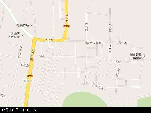 中国黑龙江省双鸭山市尖山区八马路地图(卫星地图)图片