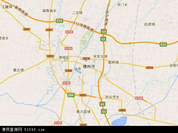 中国山东省德州市地图(卫星地图)图片