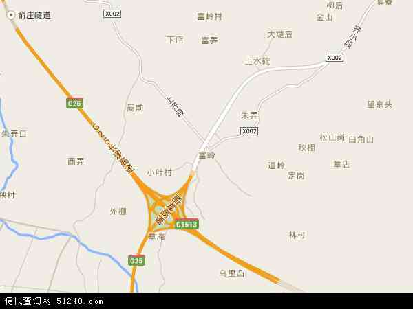 中国浙江省丽水市莲都区富岭地图(卫星地图)图片