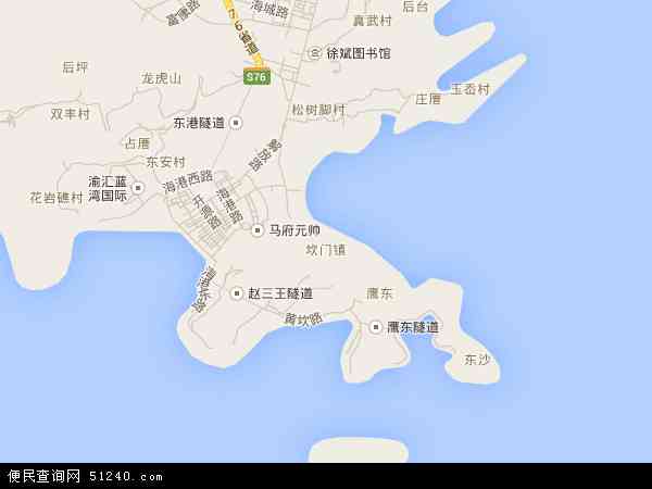 中国浙江省台州市玉环县坎门地图(卫星地图)图片