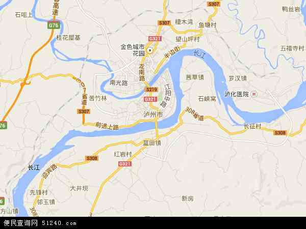 中国四川省泸州市地图(卫星地图)图片