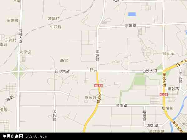 中国广西壮族自治区南宁市江南区那洪地图(卫星地图)