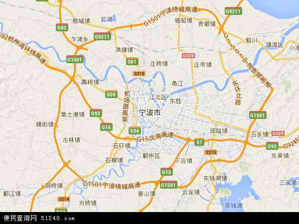 中国浙江省宁波市地图(卫星地图)