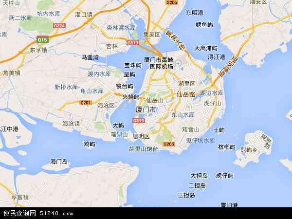 中国福建省厦门市地图(卫星地图)